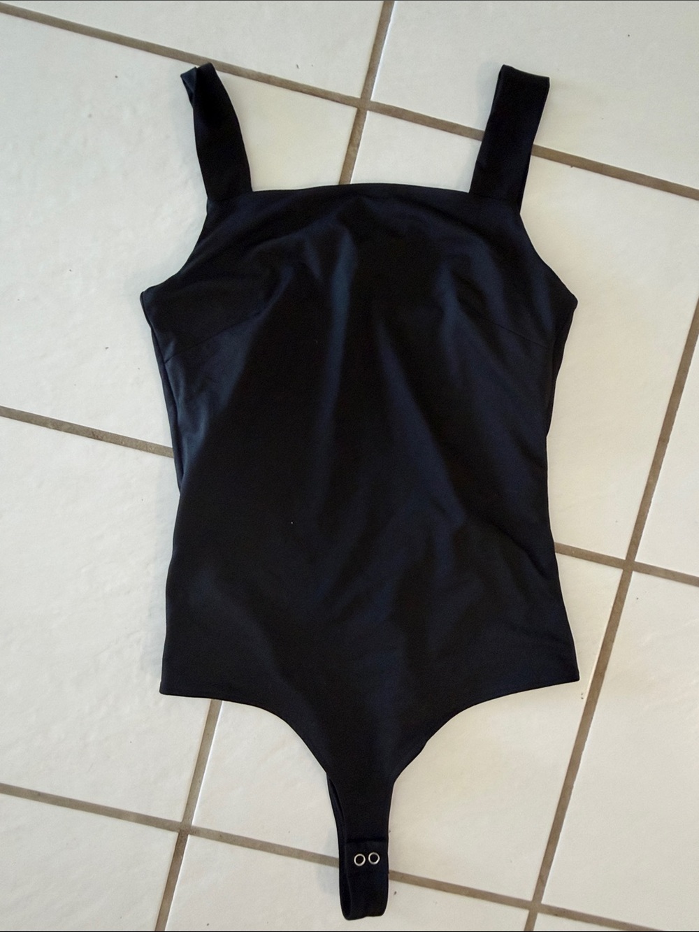 ReoRia Black Square Neck Bodysuit
